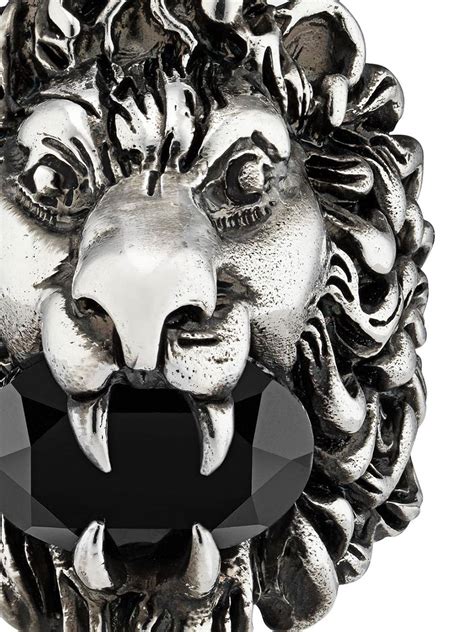 black gucci lion ring|monkey head ring Gucci.